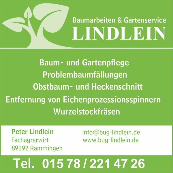 Peter Lindlein vor einem Firmenfahrzeug von Baumarbeiten und Gartenservice Lindlein